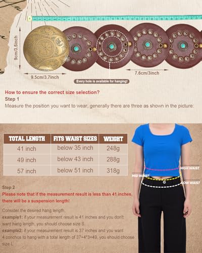 XZQTIVE Western PU Leather Belts for Woman Concho Cowgirl Cowboy Disc Belt for Ladies Wide Boho Country Waist Belts for Dress