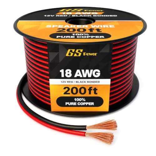 GS Power 18AWG 200ft Oxygen-Free Copper Speaker Wire