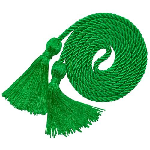 Image of Graduation Honor Cords Green Yarn Cords with Tassels for Graduation Students
