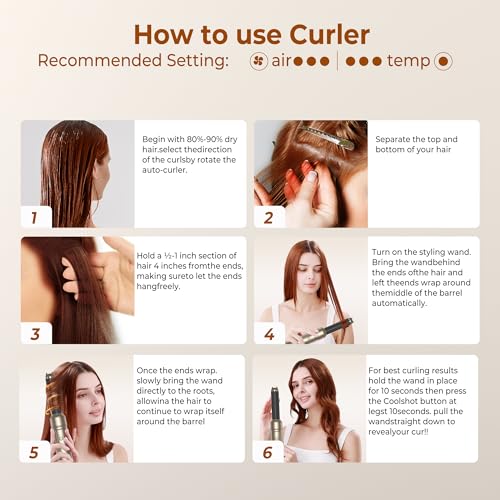 Secador Pelo Profesional 6 en 1, UKLISS Airstyler Set con Rizador Pelo Automatico, Hair Dryer, Cepillo Alisador Pelo, Thermal Brush, Cepillo Secador Hairstyler Set Regalos para Mujeres Styling -Blanc - imagen 9