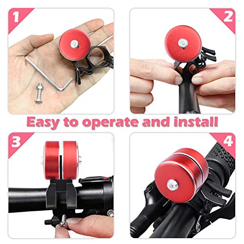 image for Sportout Bike Bell, Aluminum Alloy Bicycle Bell, Mini Double Bell Ring