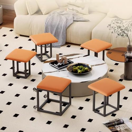 Chaise cube gigogne empilable avec repose-pieds chic en polyuréthane - 3