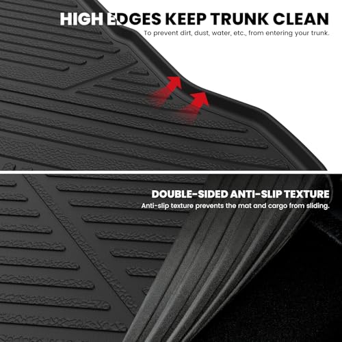 Image of LASFIT Cargo Mat for Dodge Charger Daytona EV 2-Door 2024-2026 | Not Fit Gas or 4-Door Models, All Weather TPE Custom Fit Cargo Trunk Liner Accessories, Black