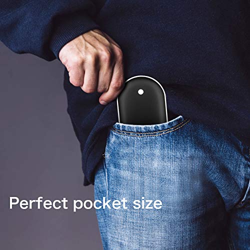 SkyGenius Rechargeable Hand Warmer, 5200mA Reusable Electric Pocket USB Hand Warmers/Power Bank, for Raynauds, Outdoors, Winter(Black)