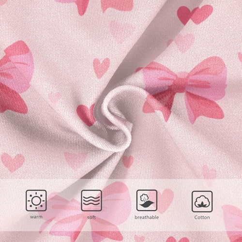 Wusikd Pink Bows Hearts (6) Girls' Underwear Cotton Girls Briefs Soft Toddler Underwear 2T3