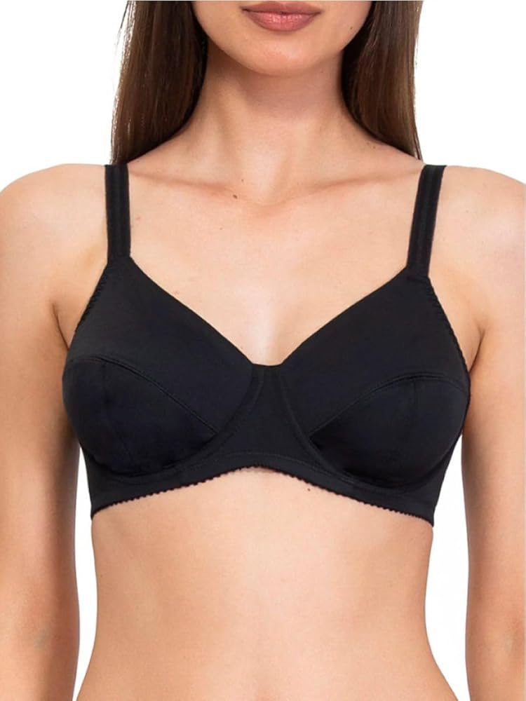 SIELEI Reggiseno Francese Con Ferretto Microfibra Compatta Coppe Fodera Cotone Spalline Regolabili Bianco 8C