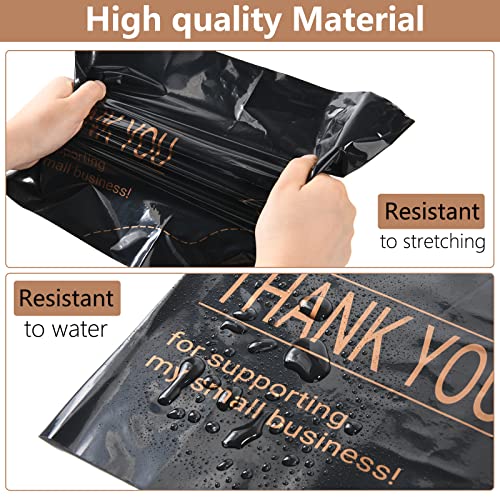 Belinlen 100 Pack 10x13 inch Poly Mailer Shipping Bag, Business Text Printed Design Self Seal Mailing Envelopes Bags for Small Business, Thank You Shipping Envelopes, Packing Bags(Black)