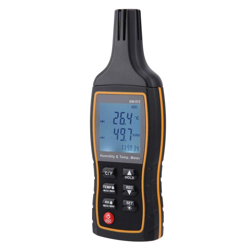 SW-572 Misuratore Digitale di Temperatura e Umidità Termoigrometro Professionale Psicrometro Digitale LCD Termometro Igrometro (Non Inclusa Batteria)