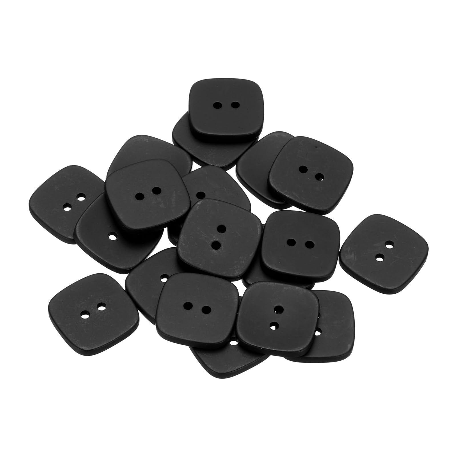 sourcing map 20pcs Sewing Button 25mm (1") 2 Holes Square Resin Button Craft Sewing Replacement Accessories for Clothing DIY Crafts Decoration, Black