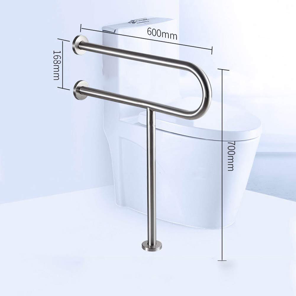 Asa De Seguridad para Baño Barra de Seguridad Baño Pared Suelo para Minusválidos Barra de Sujeción Baño para Discapacitados en Acero Inoxidable Acabado Satinado