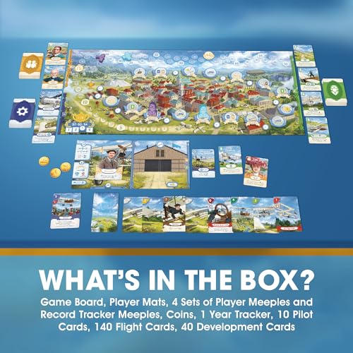 Image of First In Flight: MENSA Award Winning Board Game About Historical Aviation - Strategy Board Game for Teens, Adults and Heavy Gamers - A Flight-Themed Adventure Card Game for Airplane Enthusiasts