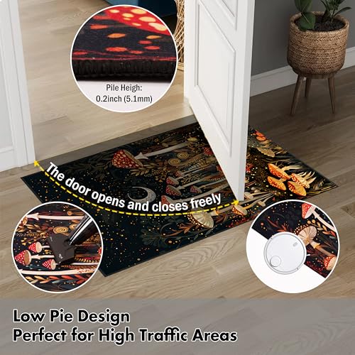 Tapete decorativo con diseño de hongo 5x7 ft antideslizante miniatura 5