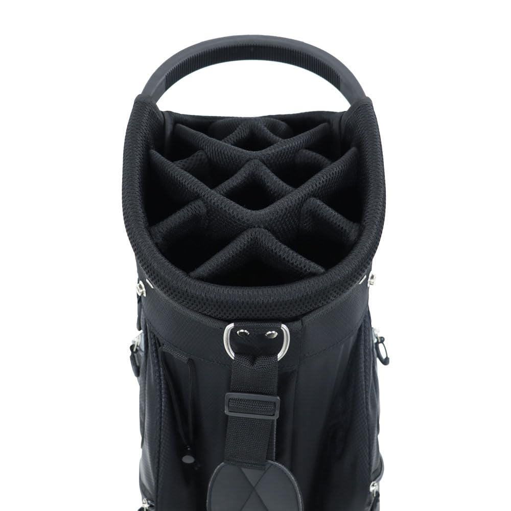 Ben Sayers DLX Deluxe - Bolsa para Carrito de Golf para Hombre, Ligera con Correa de Transporte, separadores de Palos de Longitud Completa de 14 vías y Bolsillos Resistentes al Agua