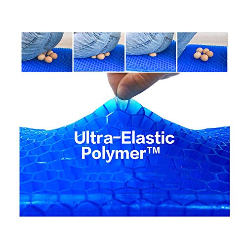 POVAST Gel Seat Cushion, Seating Pad Double Layer Honeycomb Cushion for Car Driver Home Office Chair Wheel Chair Truck Butt Hip Support Sitting Pillow, Tailbone Sciatic Nerve Spine Pain Relief (Navy) - Thumbnail 5