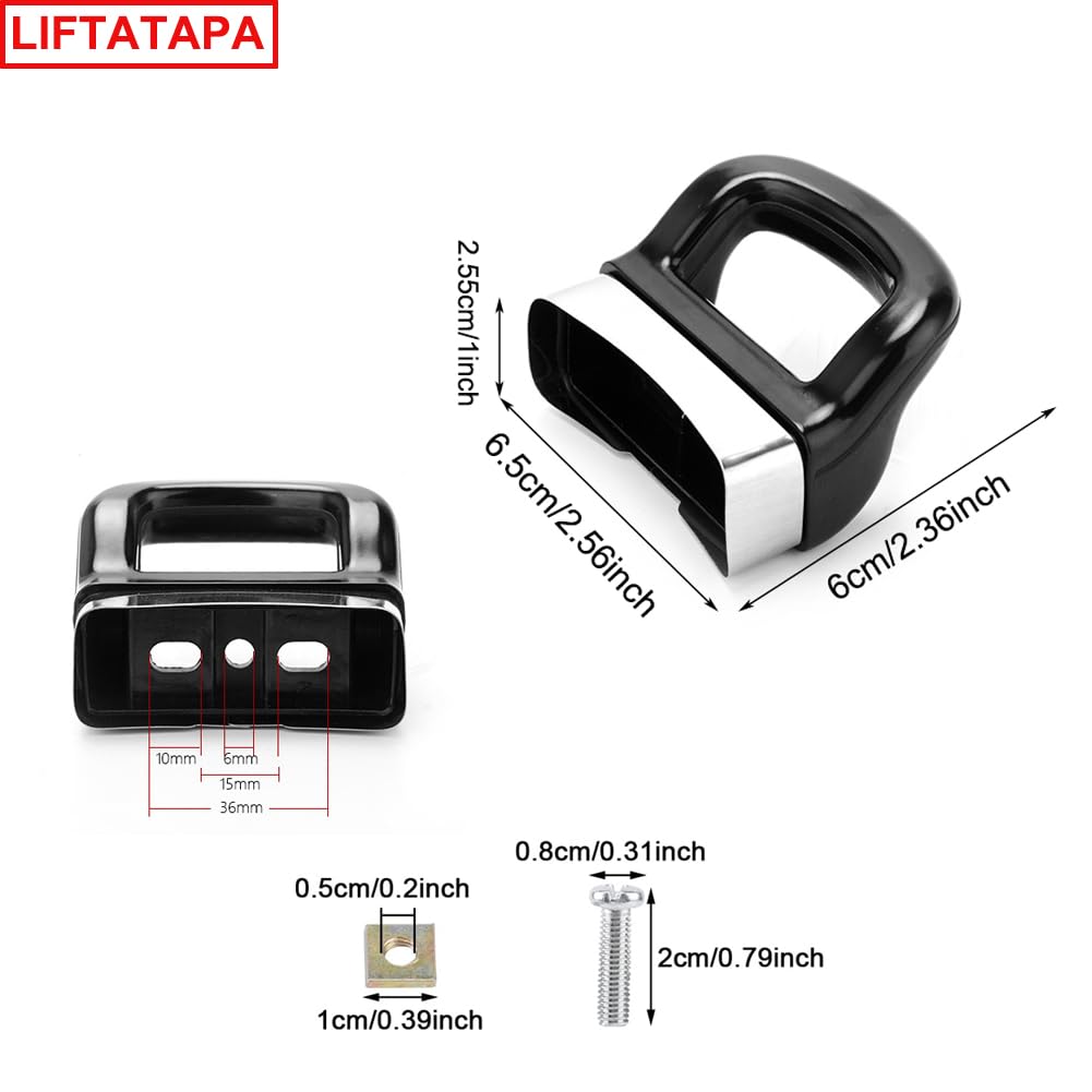 LIFTATAPA 2Pcs Pot Short Side Handle, Sauce Pot Handle Side, Metal Pressure Pan Handles Ear Replacement Pot Handles Cooker Steamer Suitable for 2 or 1 Hole Type(Black)