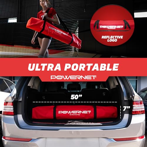 PowerNet Setting Volleyball Training Net, Portable Training Equipment for Setters, Adjustable Height Indoor Outdoor Volleyball Net for Backyard or Gym, Drawstring Ball Release
