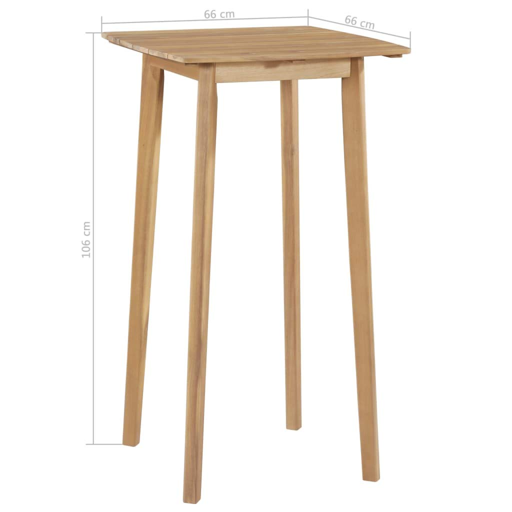 Tavolino Da Giardino In Legno Di Acacia - 60x60x36 Cm, Naturale, Resistente Alle Intemperie, Per Esterno