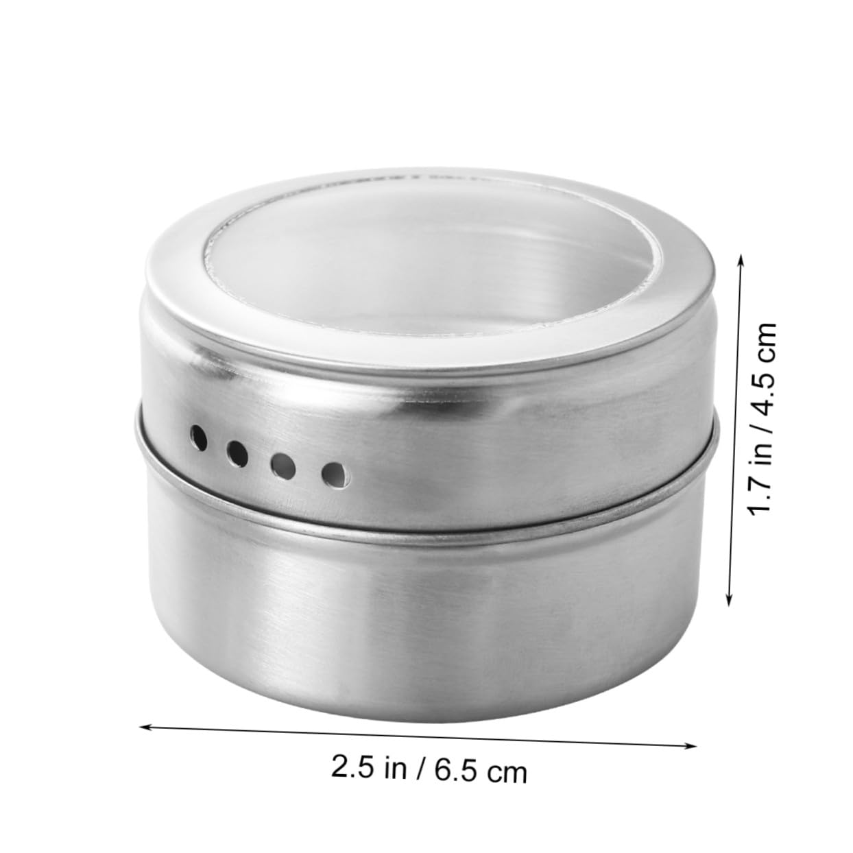 Gewürzdosen 12 Stück aus Edelstahl, Magnetisch, Silber | Twist Top Deckel, für Gewürze und Schlüssel, Geeignet für Gerätetüren und Grill