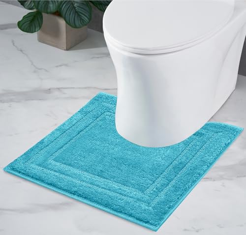 Decomira Tapis de Bain Antidérapant | Super Absorbant et Lavable en Machine | pour la Salle de Bain, Douche, Baignoire ou comme Tapis WC | Turquoise - 45x45...