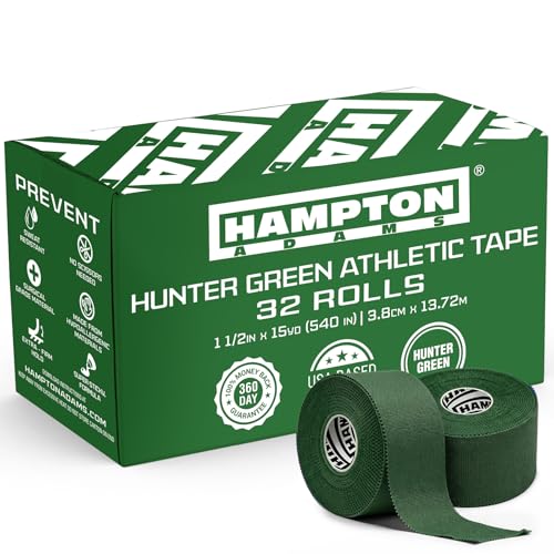 Image of Hampton Adams | As Seen on Shark Tank | Original Bulk Athletic Tape (32-Pack) | 45 ft Rolls | NO Sticky Residue & Easy to Tear | Perfect for Sports Athletes, Trainers & First Aid Injury Wrap