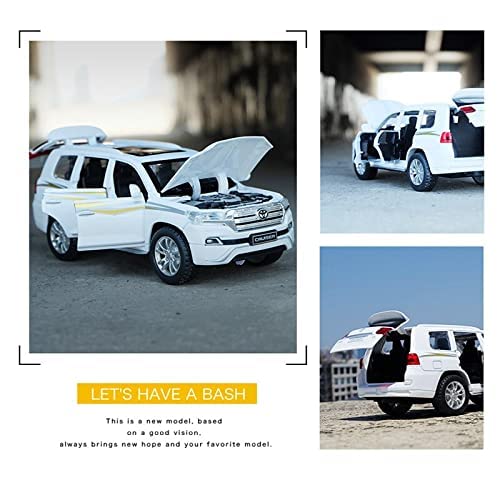 Image of LONGMIRE Metal Pull Back Diecast Car Pull Back Model with Sound Light Boys Gifts Toys for Kids Pack of 1, Multicolor (1:24 Land Cruiser)