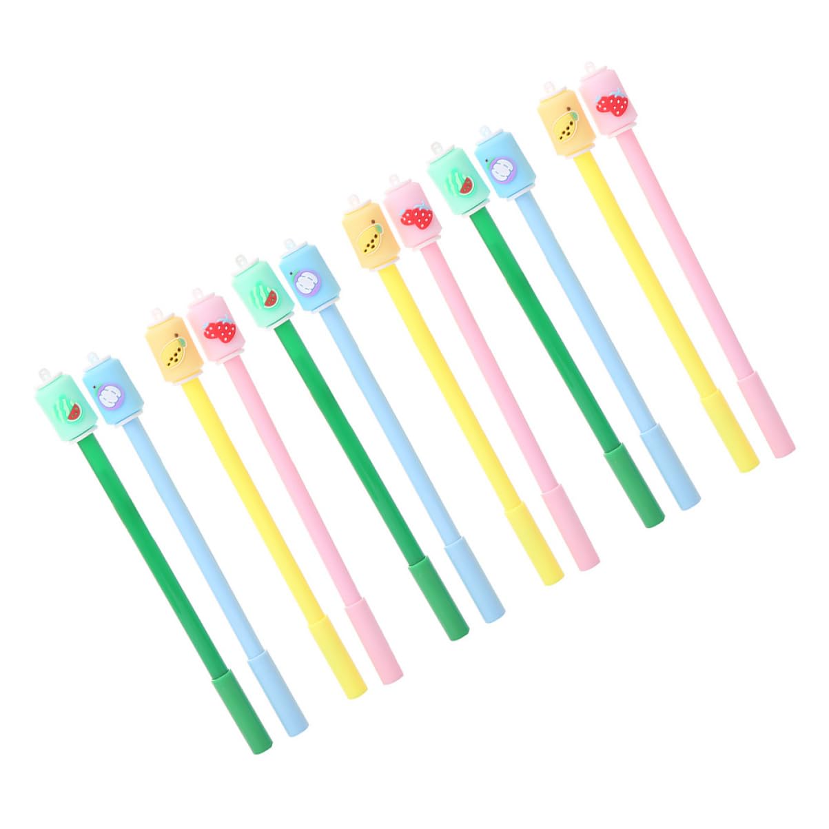 Tofficu 5 Juegos Pluma De Gel Bolígrafos De Dibujo Material De Oficina Boligrafos Gel Boligrafo Papelería De Dibujos Animados Bolígrafos De Escritura 12 Uds * 5