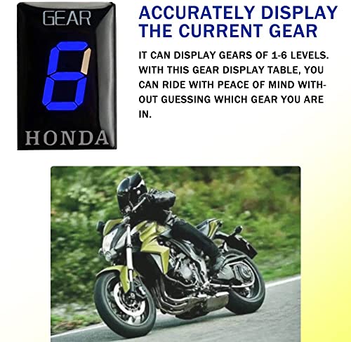 MOQIAOSEIKO Motorrad Ganganzeige Speed Gear Digitalanzeige Kompatibel mit Honda NC700 XL CTX700 CB1100 VT400 CB400SF CBR650F CB650F Motorrad 1-6 Ebene Ecu Plug montieren Geschwindigkeit
