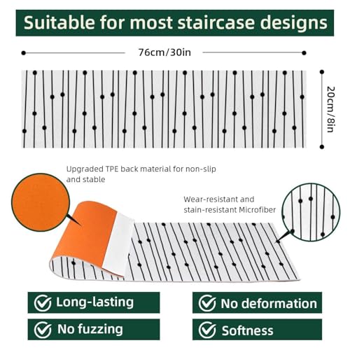 Tapis d'escalier antidérapants protection marches bois intérieur design pois - 3