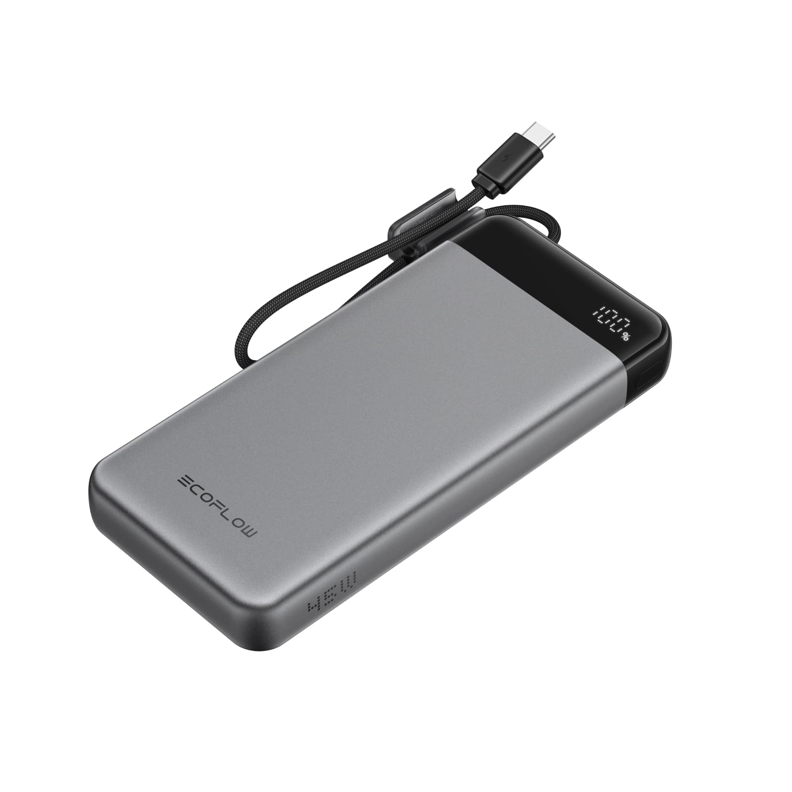 EF ECOFLOW Rapid 20000mAh Power Bank, 45W Max Fast Charging,Portable Phone Charger Built in USB C Cable and USB-C&A Port Digital Display Battery Bank for iPhone 17/16/15 Series, Samsung S23 ipad 11