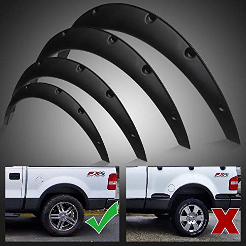 SANON Universal Car Wheel Mudguards Set, 4Pcs Wheel Fender Wheel Trims Eyebrow Widen Thicken Splash Guard Arch Protectors for Car - Image 4