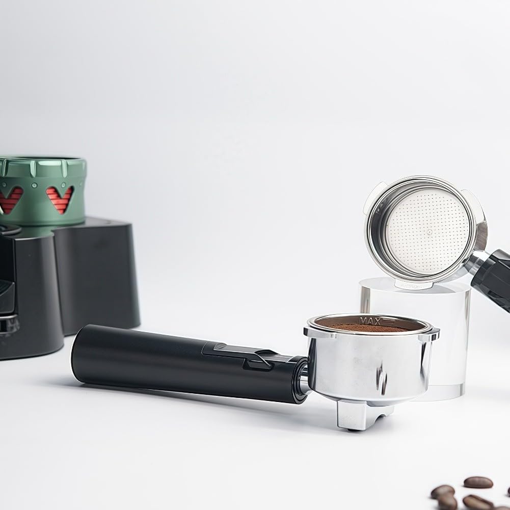 Mango espresso de aleación de aluminio para portafiltro sin fondo de 51 mm con montaje seguro de tres orejas