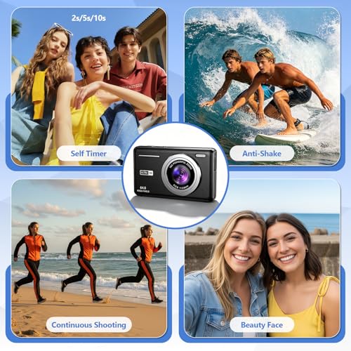 Digital camera 64MP avec carte de 32 Go le cadeau étudiant idéal