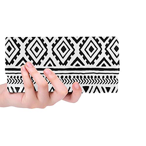 Preisvergleich Produktbild Einzigartige benutzerdefinierte ethnischen Stammes-handgemachte horizontale Frauen Trifold Wallet Lange Geldbörse Kreditkarteninhaber Fall Handtasche