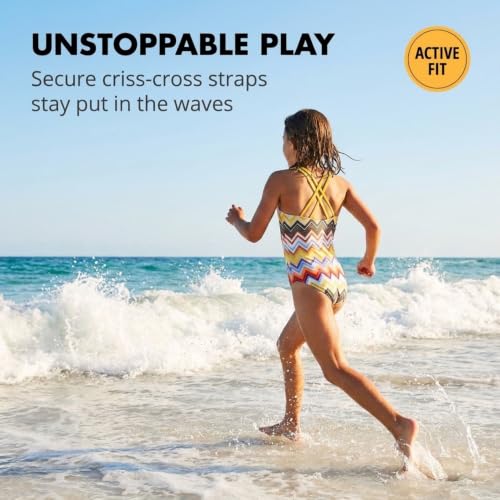 Image of Kanu Surf Girls' Reese UPF 50 Beach Sport Criss-Cross One Piece Swimsuit