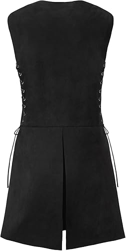 Miniatura 3 de Chalecos medievales sin mangas para hombre, chaleco de guerrero renacentista, chaleco victoriano, chaleco vikingo de cuero