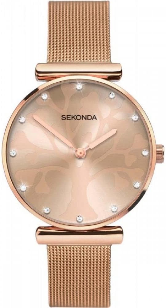 Ladies Tree of Life Watch with Rose Gold Milanese Strap 2848