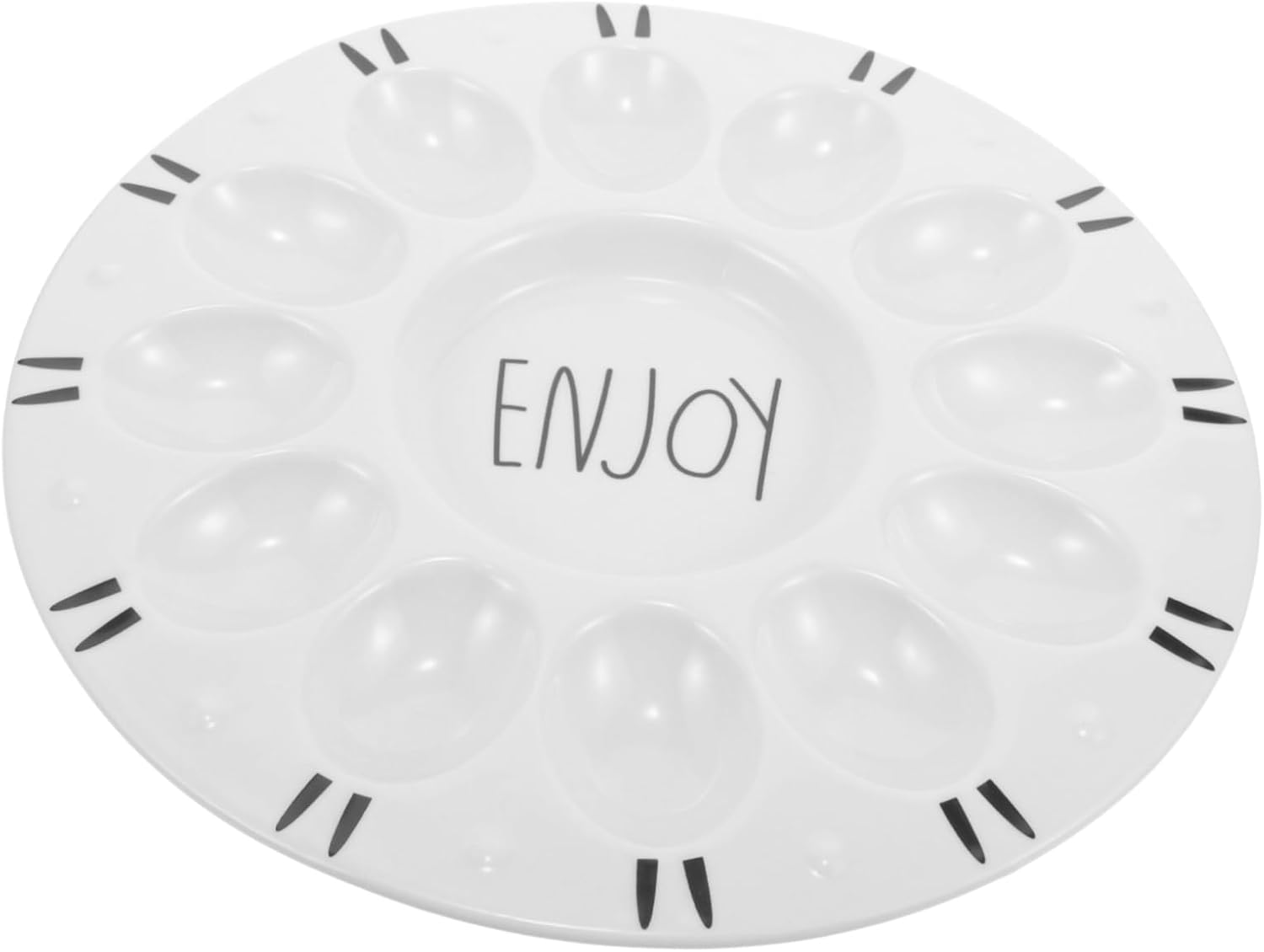 LIFKOME Easter Egg Platter Ceramic Deviled Egg Tray for Serving Storage Non Stick Egg Holder for Deviled Eggs Cheese Appetizers for Gatherings