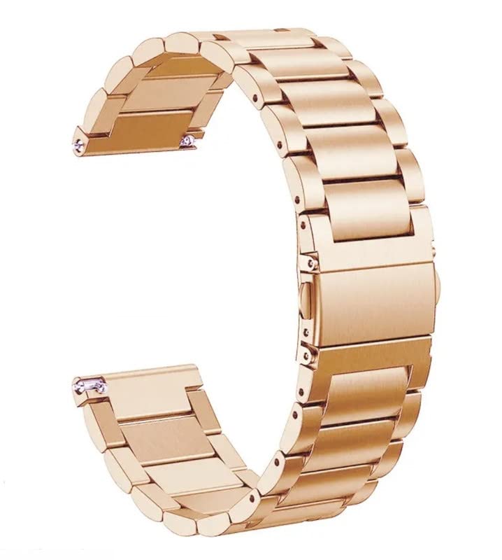 MELFO Smart Watch Strap Compatible with Fire-Boltt Infinity Luxe Bsw150 Smart Watch - Steel SS Strap - Brown