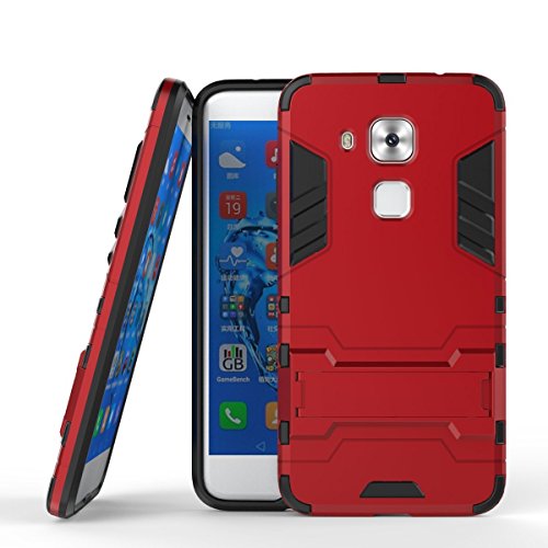 Huawei Nova Plus Funda, CHcase 2in1 Armadura Combinación A Prueba de Choques Heavy Duty Escudo Cáscara Dura PC + Suave TPU Silicona Rubber Case Cover con Soporte para Huawei Nova Plus -Red