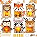 Tccydm 6 Stück Laternen Bastelset für Kinder, DIY Herbst Tierlaternen mit Laternenstäben, Sankt Martin Laterne Basteln, Kreatives Papierlaternen Set Fuchs Eule Igel, Geschenk Jungen Mädchen