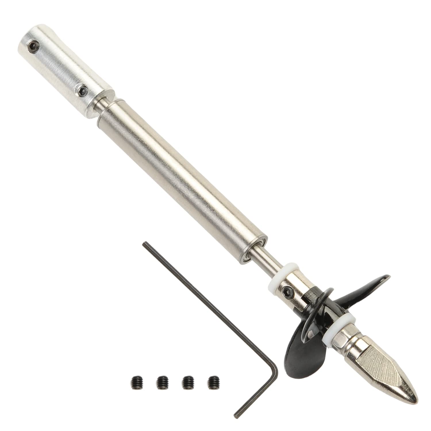 Heyiarbeit Drive Shaft Fit for 4mm Motor Shaft w Propeller and Universal Joint for RC Boat, L100mm Shaft, L50mm Sleeve, D36mm Propeller