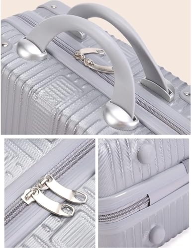 Image of Proxin Cosmetic Bag Case Travel Hand Luggage Small Portable Carrying Suitcase Makeup Case for Women Organizer Box Vanity Mini Suitcase (Grey)