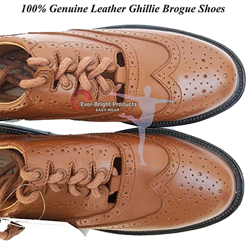 Leather Ghillie Brogue Kilt Shoes Traditional Scottish Piper and Highland Outfit Wedding Shoes UK Size 6-132
