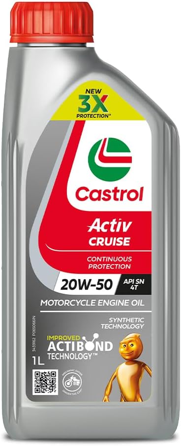 - Activ CRUISE 20W-50 4T Engine Oil with Synthetic Technology for Bajaj Bikes (1L) | 3X Protection with Actibond Technology | Engine Protection for Bikes | API SN and JASO MA2