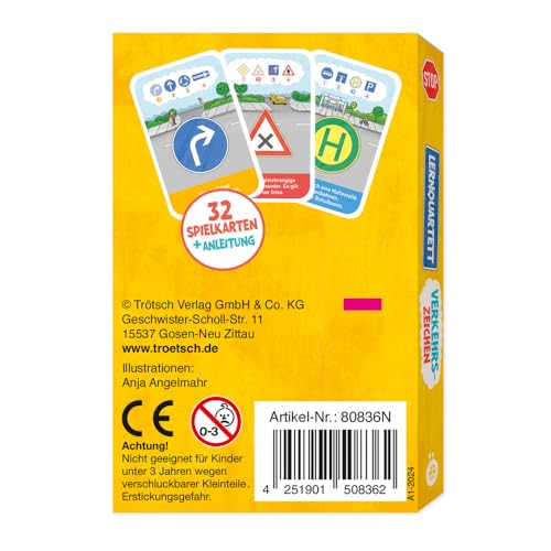 Trötsch Lernquartett Verkehrszeichen: Kartenspiel Gedächtnisspiel Lernspiel