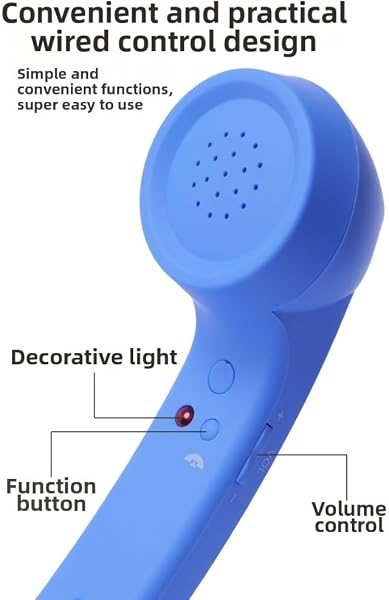 NiuLumea Auricular retro con cable para teléfono móvil con conector USB para teléfonos inteligentes y portátiles, diseño ergonómico, audio reductor de ruido, construcción de plástico, 22,7 x 6 cm - 4