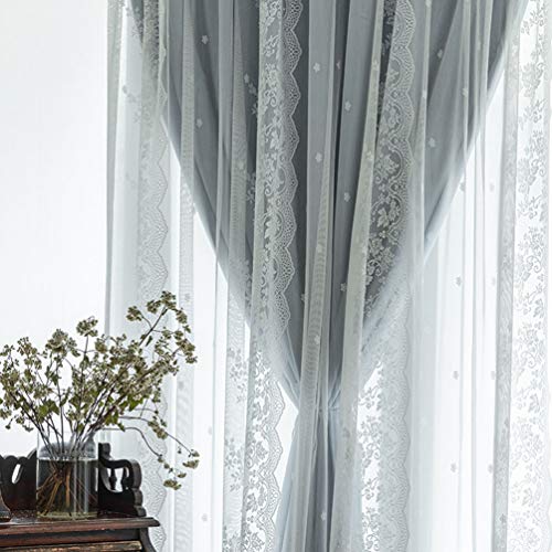 Cortinas opacas con tul y cenefa para oscurecimiento completo de habitaciones 2