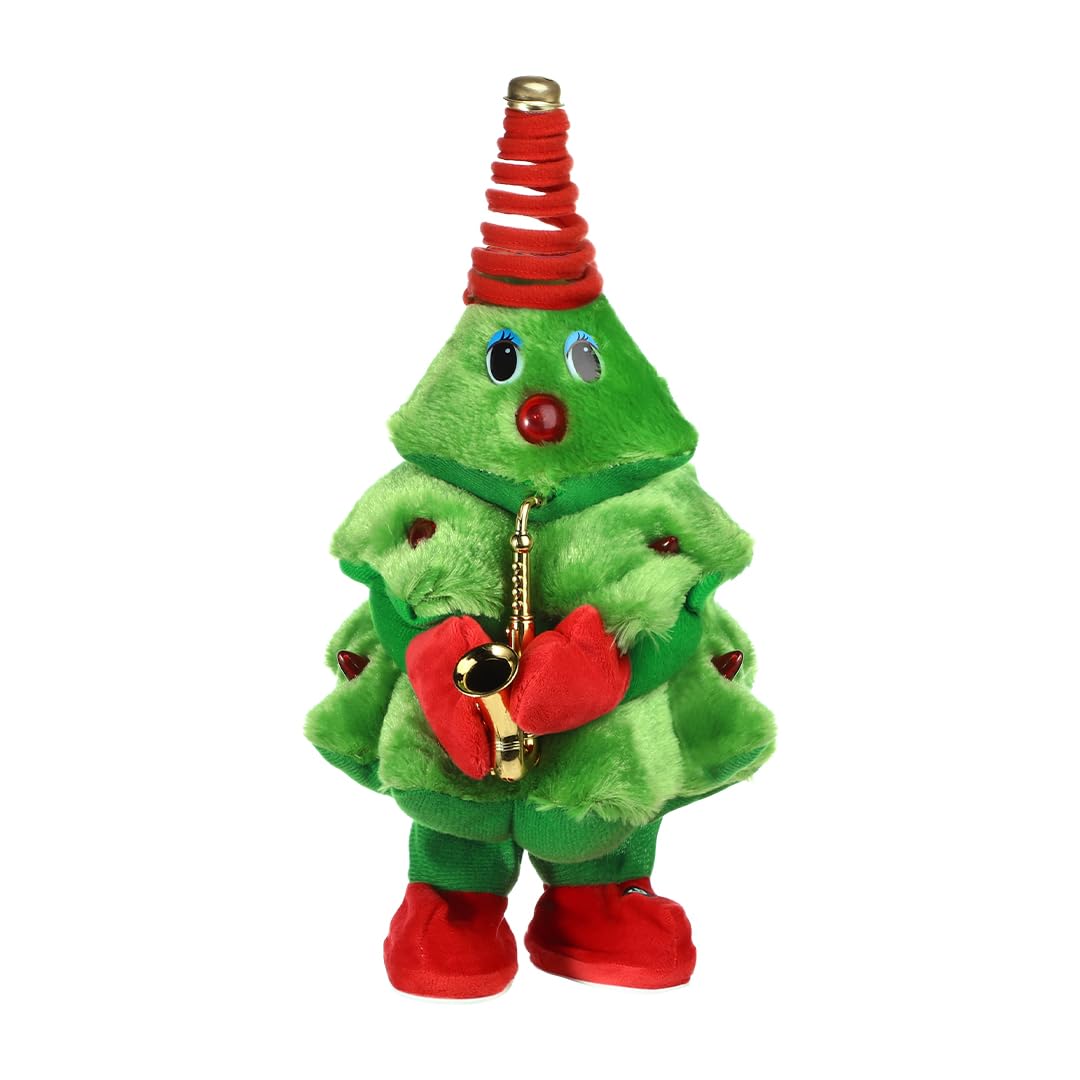 JNGUOSICN Singing Dancing Christmas Plush Decor with Lights & Music - Santa Claus, Reindeer & Christmas Tree, Electric Wiggle Decoration for Home Xmas Decor Holiday Party