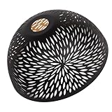 Metal Dome Lamp Shade, Laser Chrysanthemum, 10' Diameter x 4.72' Height, Medium Lampshade for Ceiling Lights, Clip On Bulb Cover Modern Lighting Decor, Wall Mounted Lights, Black and Gold