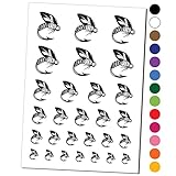 Fly Fishing Hook Lure Temporary Tattoo Water Resistant Fake Body Art Set Collection - Black (One Sheet)